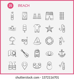 Beach Hand Drawn Icon for Web, Print and Mobile UX/UI Kit. Such as: Shorts, Holiday, Vacation, Wear, Swimming, Pool, Sea, Instrument, Pictogram Pack. - Vector