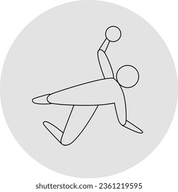 Beach-Handball-Wettkampfsymbol. Sportschild. Line Art.