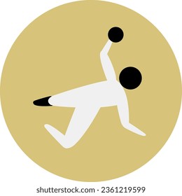 Beach-Handball-Wettkampfsymbol. Sportschild.  