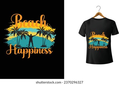 beach happiness vintage t shirt design