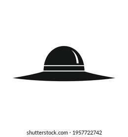 beach hat black simple icon. Vector beach hat black simple icon isolated on white background for web and advertising