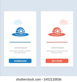 Beach, Hat, Cap  Blue and Red Download and Buy Now web Widget Card Template