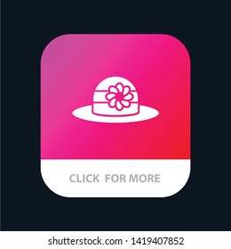 Beach, Hat, Cap Mobile App Button. Android and IOS Glyph Version