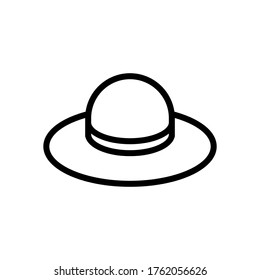 Beach hat icon or clipart in line style