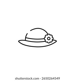 Beach Hat icon design with white background stock illustration