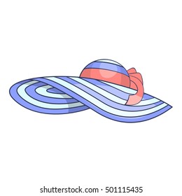 Beach hat icon. Flat illustration of beach hat vector icon for web
