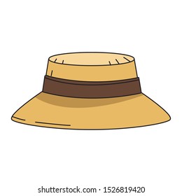 beach hat icon over white background, colorful design. vector illustration