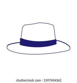 beach hat icon over white background, flat design, vector illustration