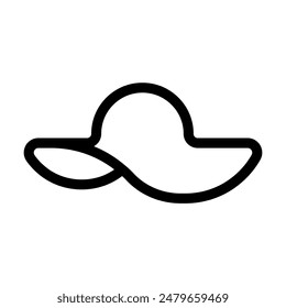 icono de sombrero de playa, signo, símbolo en estilo de línea. Ilustración vectorial