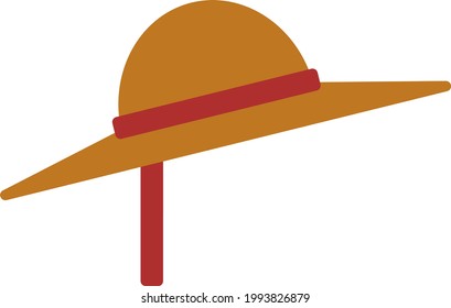 Beach hat, illustration, on a white background.