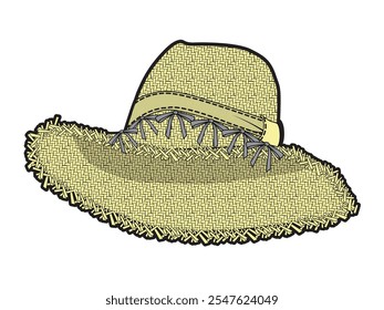 Beach hat mockup template vector design.