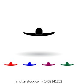 Beach hat multi color icon. Elements of clothes set. Simple icon for websites, web design, mobile app, info graphics
