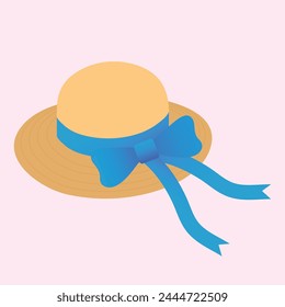 Beach hat on pink background