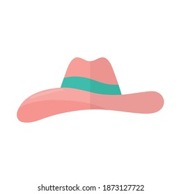 sombrero de playa en un diseño de ilustración de un vector de fondo blanco
