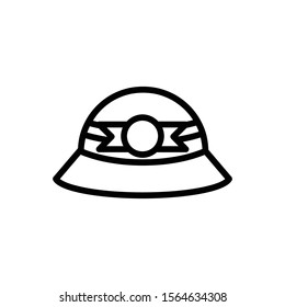 beach hat outline icon. vector illustration. Isolated on white background.
