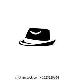 beach hat panama icon, Isolated on white background.