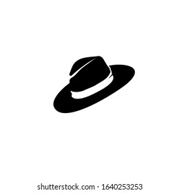 beach hat panama icon, Isolated on white background.