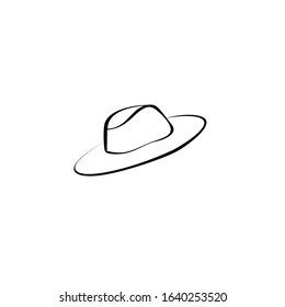 beach hat panama icon, Isolated on white background.