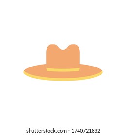 beach hat panama icon. Men hat. Isolated icon pictogram. Eps 10 vector illustration in flat style.