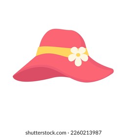 Beach hat for protection from the sun by the sea during the summer.