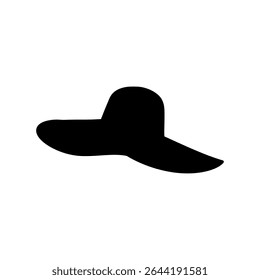 Beach hat silhouette vector flat illustration design.