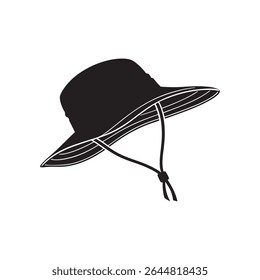 Beach hat silhouette vector flat illustration design