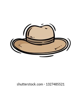 beach hat for summer vacation with doodle style