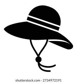 Beach hat or sun hat icon