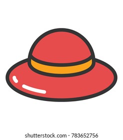 Beach Hat Vector Icon