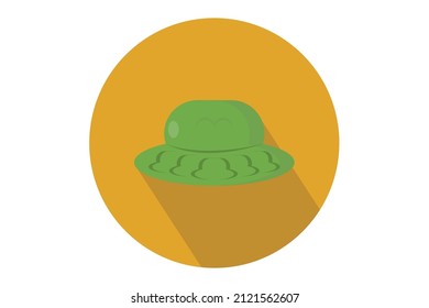 Beach Hat Vector Icon Illustration