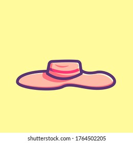 Beach hat vector icon. summer icon concept