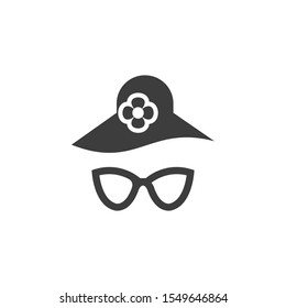 Beach Hat vector illustration. Glyph style icon