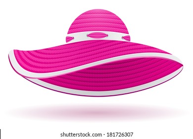 Beach Hat Vector Illustration Isolated On White Background