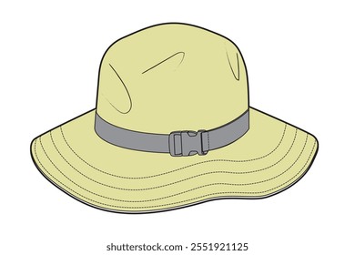 Beach hats vector design mockup template.