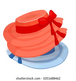 beach hats, vector illustration