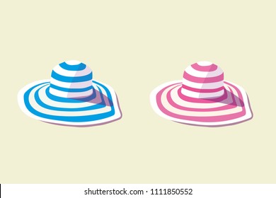 Beach hats, vector illustration