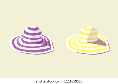 Beach hats, vector illustration