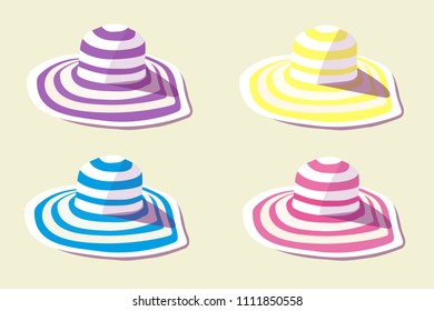 Beach hats, vector illustration