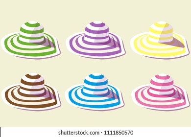 Beach hats, vector illustration