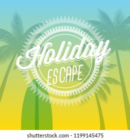 Beach Holiday Background with palm trees