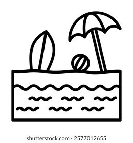 Beach Holiday icon line vector illustration