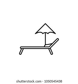 Beach and holiday line vector icon. Beach web icon. Holiday web line icon.