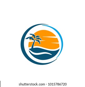 beach holiday logo