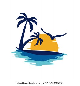 beach holiday logo