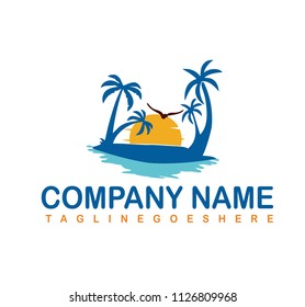 beach holiday logo
