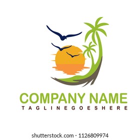 beach holiday logo