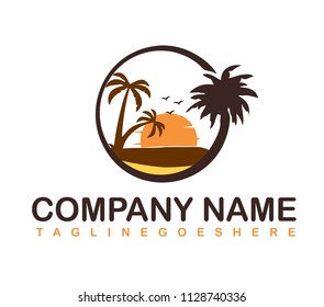 beach holiday logo