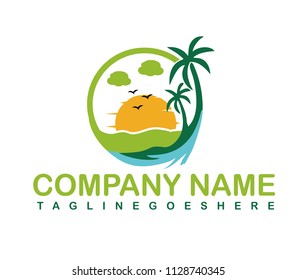 beach holiday logo