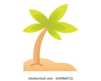 beach holiday summer tree single isolated icon with smooth style