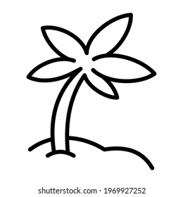 beach holiday summer tree single icon with outline style